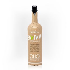 Olio Extravergine "Evviva la Rivoluzione" bottiglia con 94% carta riciclata 750ml